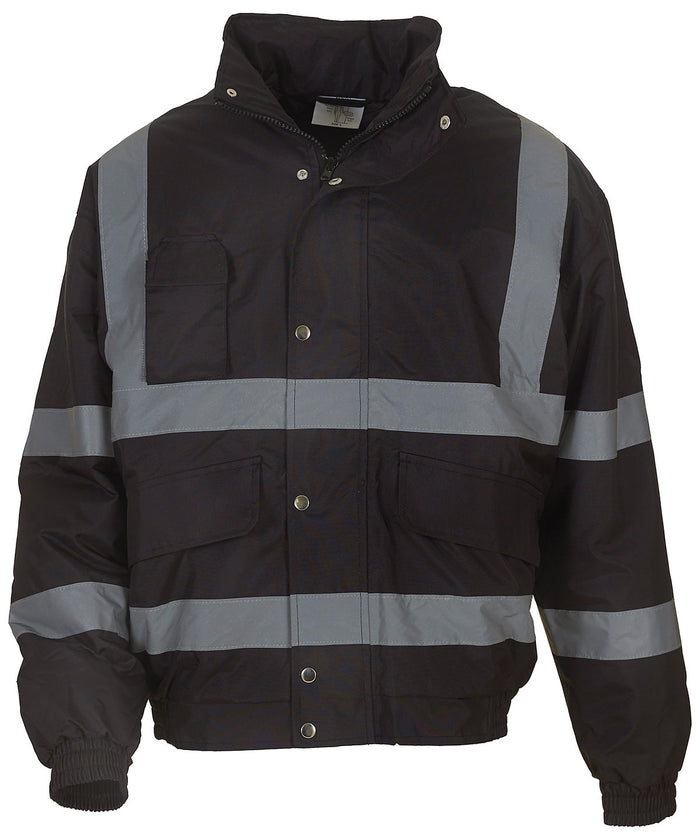 Yoko Hi-vis Classic Bomber Jacket - Black