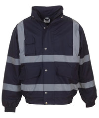 Yoko Hi-vis Classic Bomber Jacket - Navy