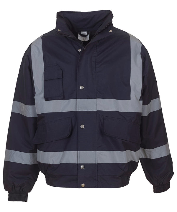 Yoko Hi-vis Classic Bomber Jacket - Navy