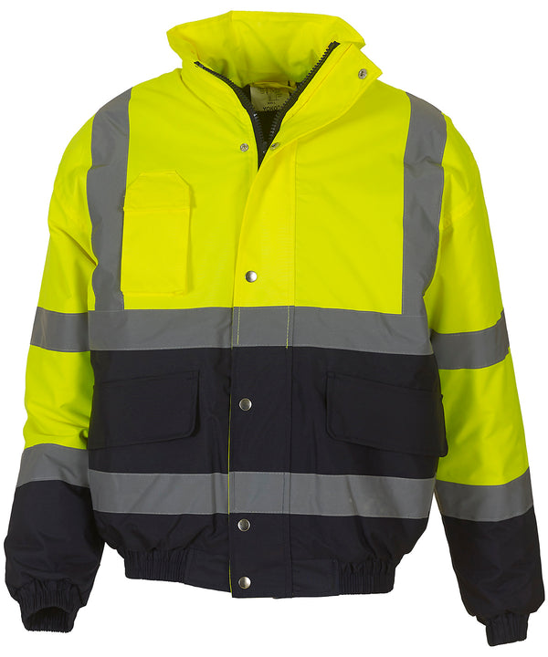 Yoko Hi-vis Two-tone Bomber Jacket - Yellow/Navy