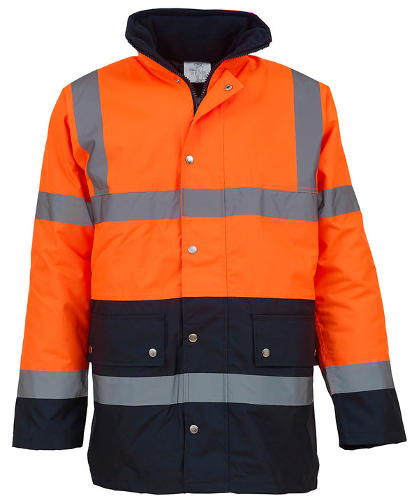 Yoko Hi-vis Two-tone Motorway Jacket - Orange/Navy