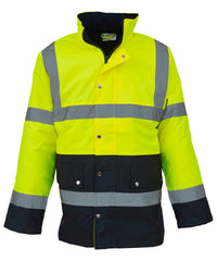 Yoko Hi-vis Two-tone Motorway Jacket - Yellow/Navy