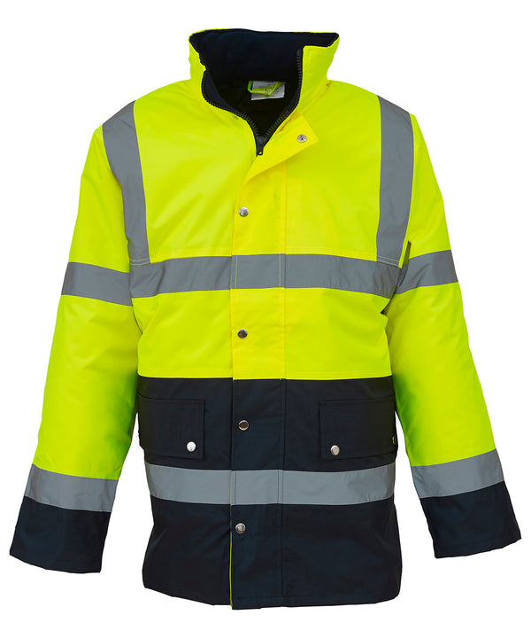 Yoko Hi-vis Two-tone Motorway Jacket - Yellow/Navy