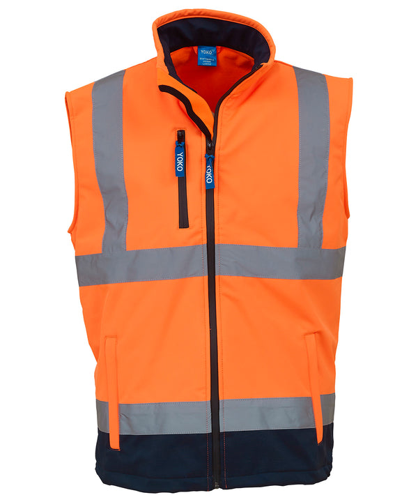Yoko Hi-vis Softshell Gilet - Orange/Navy