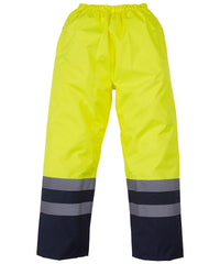 Yoko Hi-vis Waterproof Overtrousers - Yellow/Navy