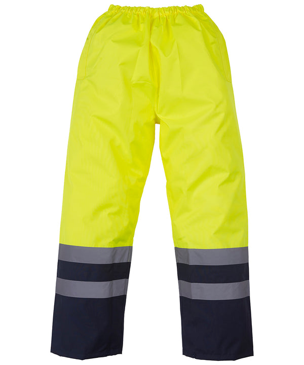 Yoko Hi-vis Waterproof Overtrousers - Yellow/Navy