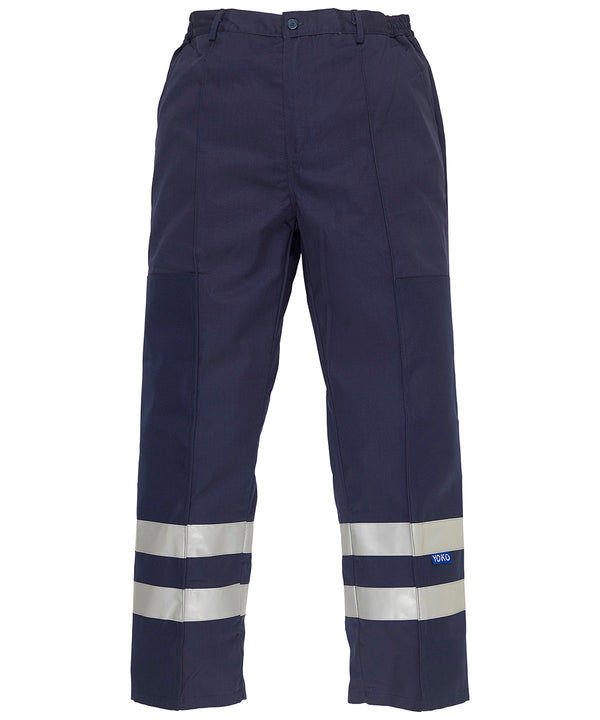 Yoko Reflective Polycotton Ballistic Trousers - Navy