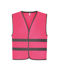 Yoko Hi-vis Reflective Border Kids Waistcoat - Fluo Pink