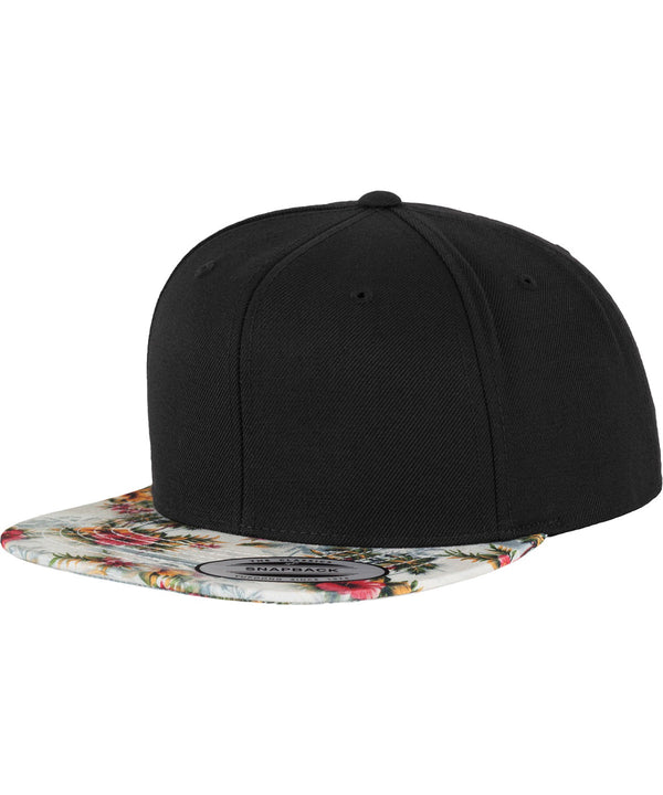 Flexfit Fashion Print Snapback - Black/Floral Mint