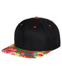 Flexfit Fashion Print Snapback - Black/Floral Red