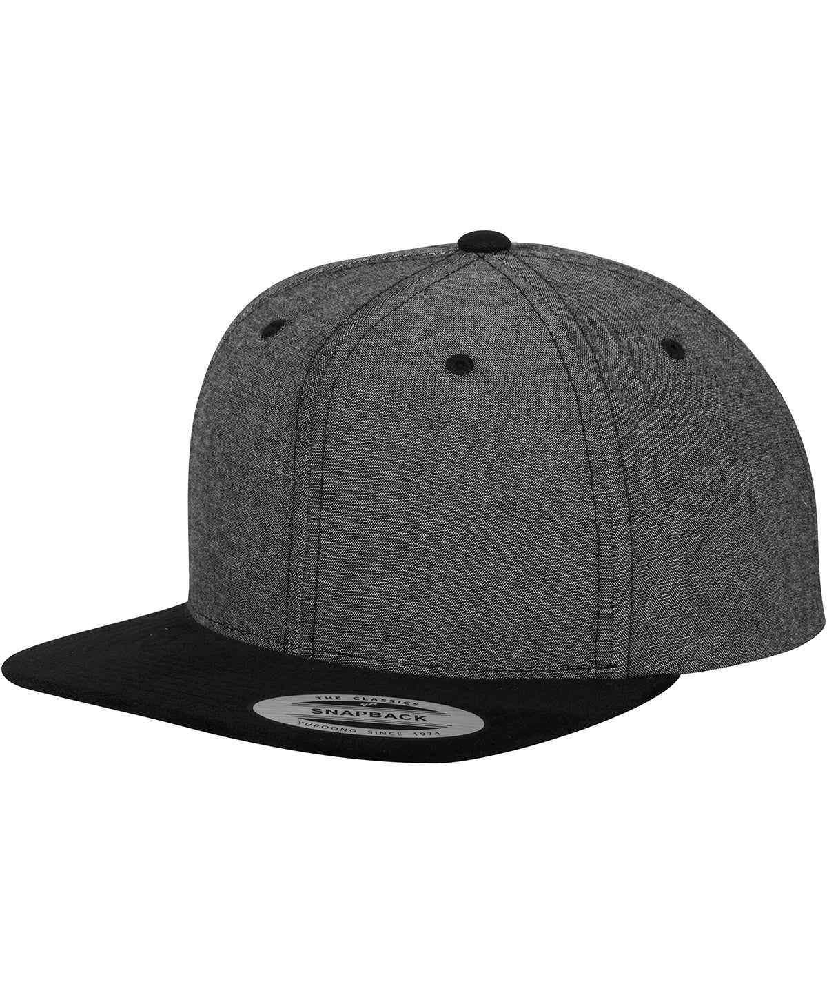 Flexfit Chambray-suede Snapback - Black/Black