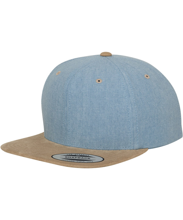 Flexfit Chambray-suede Snapback - Blue/Beige