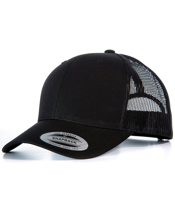 Flexfit Retro Trucker Cap - Black/Black