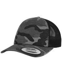 Flexfit Camo Trucker Cap - Dark Camo/Black