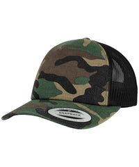 Flexfit Camo Trucker Cap - Wood Camo/Black