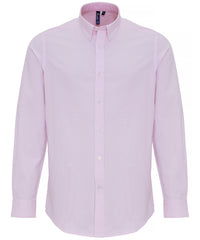 Premier Cotton-rich Oxford Stripes Shirt - White/Pink