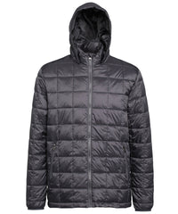 2786 Box Quilt Hooded Jacket - Steel
