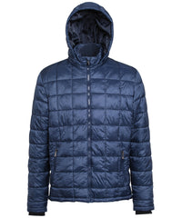 2786 Box Quilt Hooded Jacket - Navy
