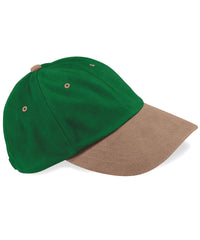 Beechfield Low-profile Heavy Brushed Cotton Cap - Forest/Taupe