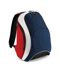 BagBase Teamwear Backpack - French Navy/Classic Red/White