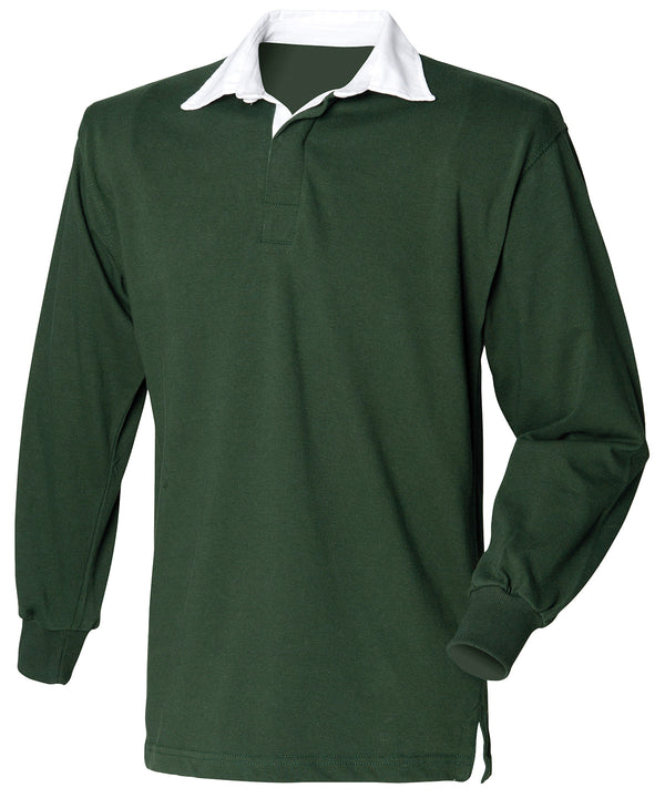 Front Row Long Sleeve Original Rugby Shirt - Bottle Green