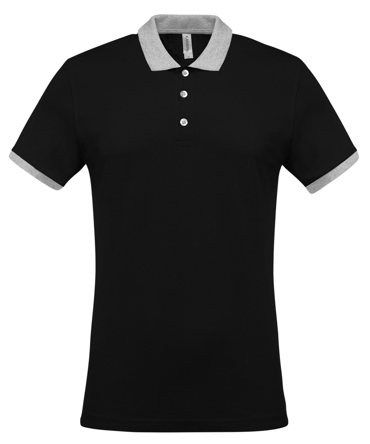 Kariban Two-tone Piqué Polo Shirt - Black/Oxford Grey