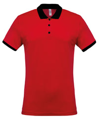 Kariban Two-tone Piqué Polo Shirt - Red/Black