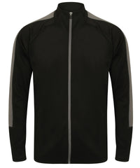 Finden & Hales Knitted Tracksuit Top - Black/Gunmetal Grey*