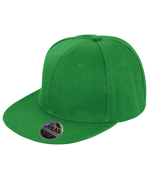 Resultheadwear Bronx Original Flat Peak Snapback Cap - Emerald