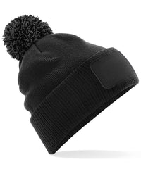 Beechfield Snowstar® Patch Beanie - Black/Graphite Grey