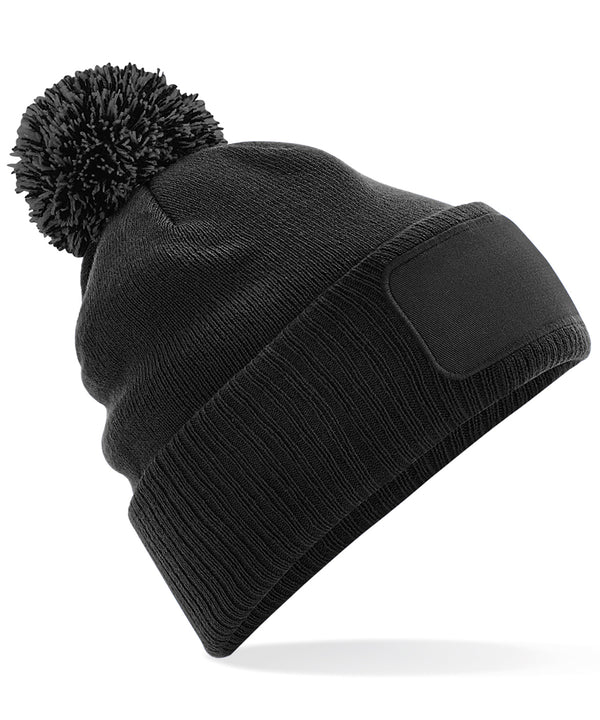 Beechfield Snowstar® Patch Beanie - Black/Graphite Grey