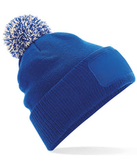 Beechfield Snowstar® Patch Beanie - Bright Royal/Off White