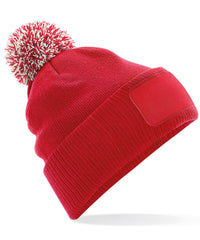 Beechfield Snowstar® Patch Beanie - Classic Red/Off White