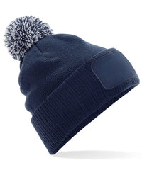 Beechfield Snowstar® Patch Beanie - French Navy/Light Grey