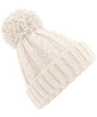 Beechfield Cable Knit Melange Beanie - Oatmeal