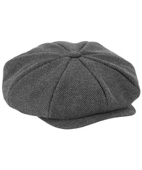 Beechfield Heritage Baker Boy Cap - Charcoal Herringbone