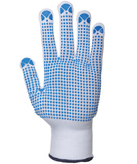 Portwest Nylon Polka Dot Glove - Blue/White