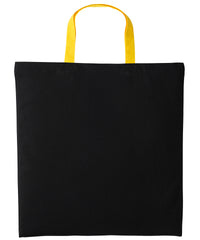 Nutshell Varsity Cotton Shopper Short Handle - Black/Sunflower