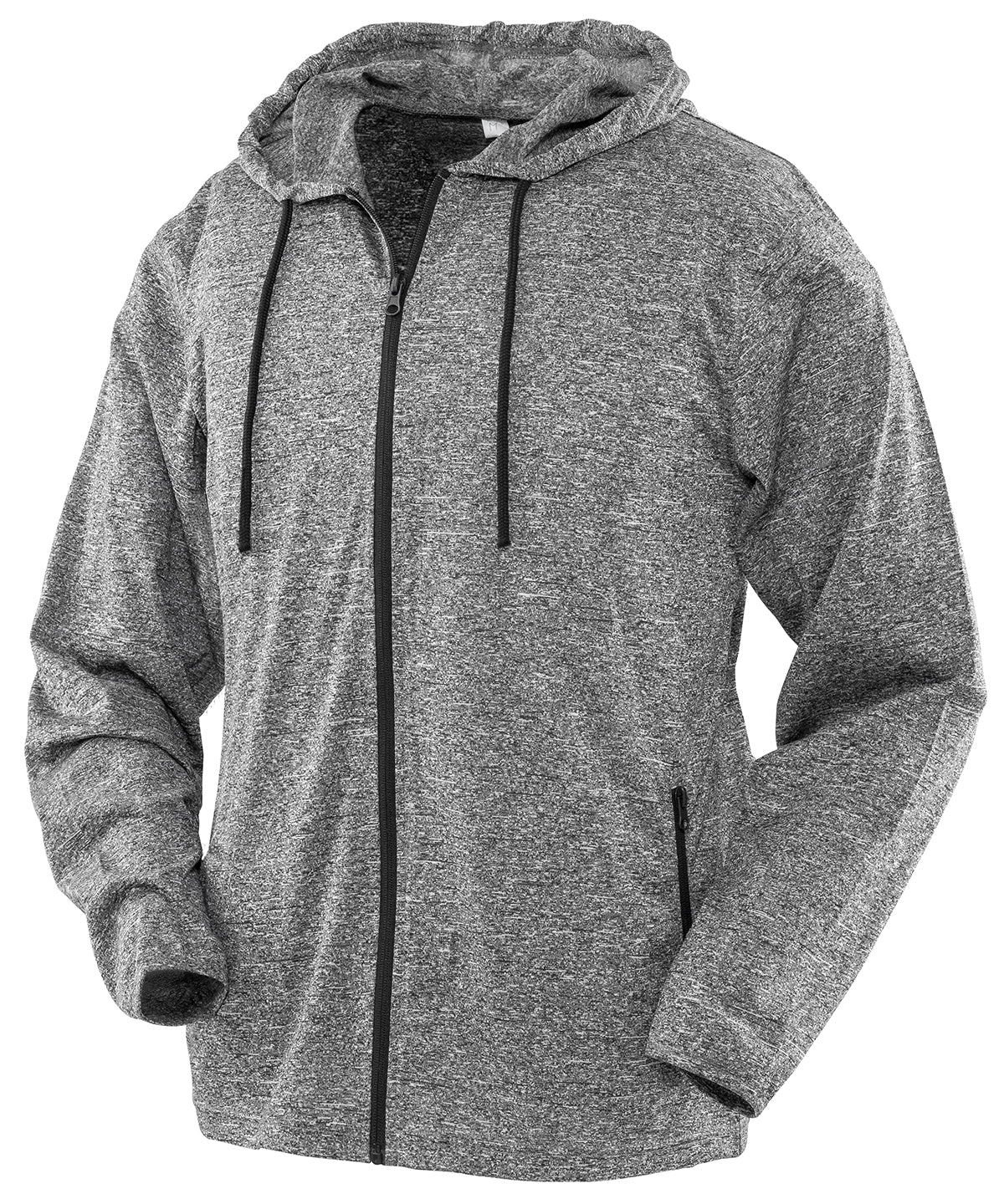 Spiro Women's Hooded Tee Jacket - Marl Grey