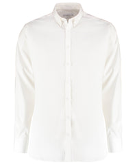 Kustom Kit Stretch Oxford Shirt Long-sleeved (slim Fit) - White