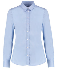 Kustom Kit Women's Stretch Oxford Shirt Long-sleeved (tailored Fit) - Light Blue