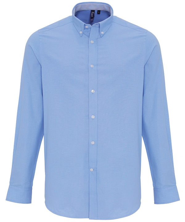 Premier Cotton-rich Oxford Stripes Shirt - Oxford Blue