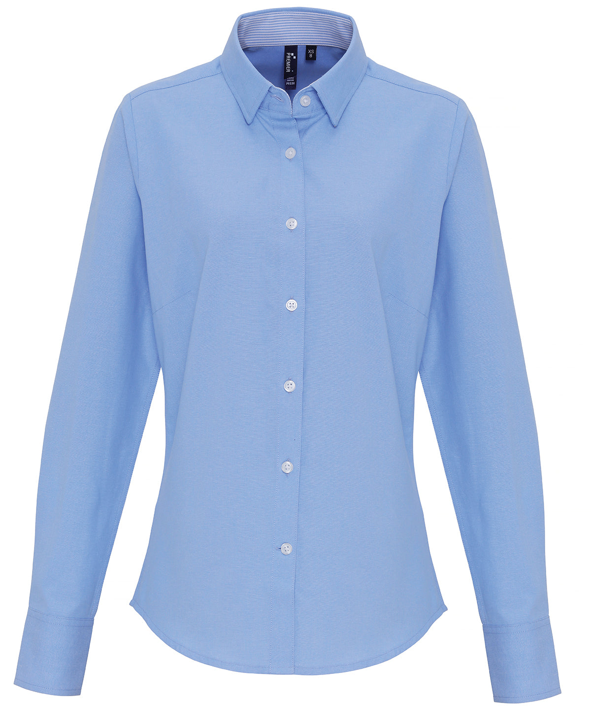 Premier Women's Cotton-rich Oxford Stripes Blouse - Oxford Blue