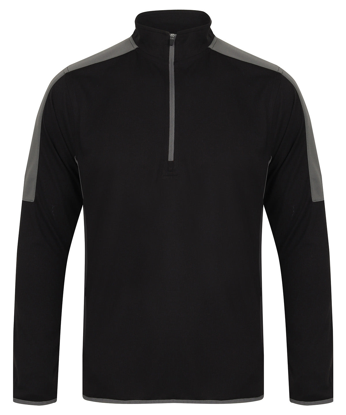 Finden & Hales ¼ Zip Mid-layer with Contrast Panelling - Black/Gunmetal Grey