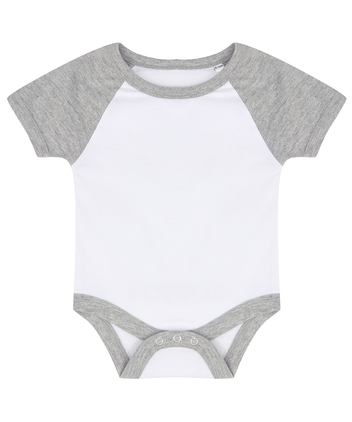 Larkwood Essential Short-sleeved Baseball Bodysuit - White/Heather Grey