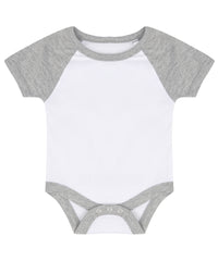 Larkwood Essential Short-sleeved Baseball Bodysuit - White/Heather Grey