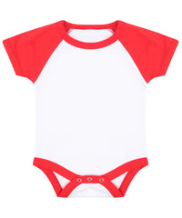 Larkwood Essential Short-sleeved Baseball Bodysuit - White/Red