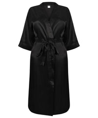 Towel City Women's Satin Robe - Black