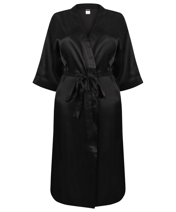 Towel City Women's Satin Robe - Black