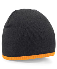 Beechfield Two-tone Pull-on Beanie - Black/Fluorescent Orange